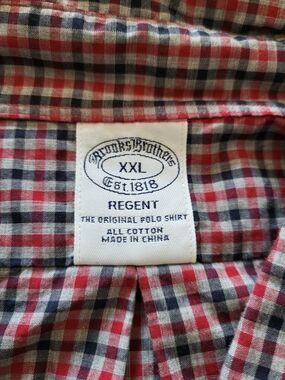 Brooks Brothers Regent XXL Red and Navy Plaid Cotton Shirt